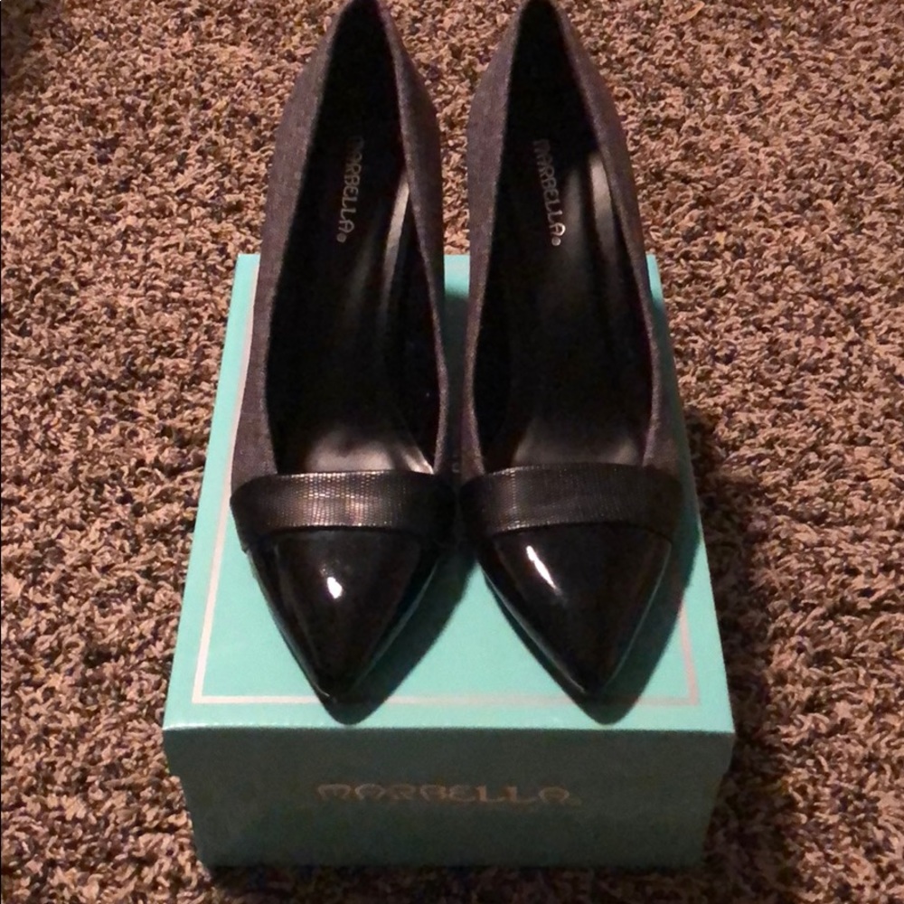 Marbella Black/Grey heels, 10